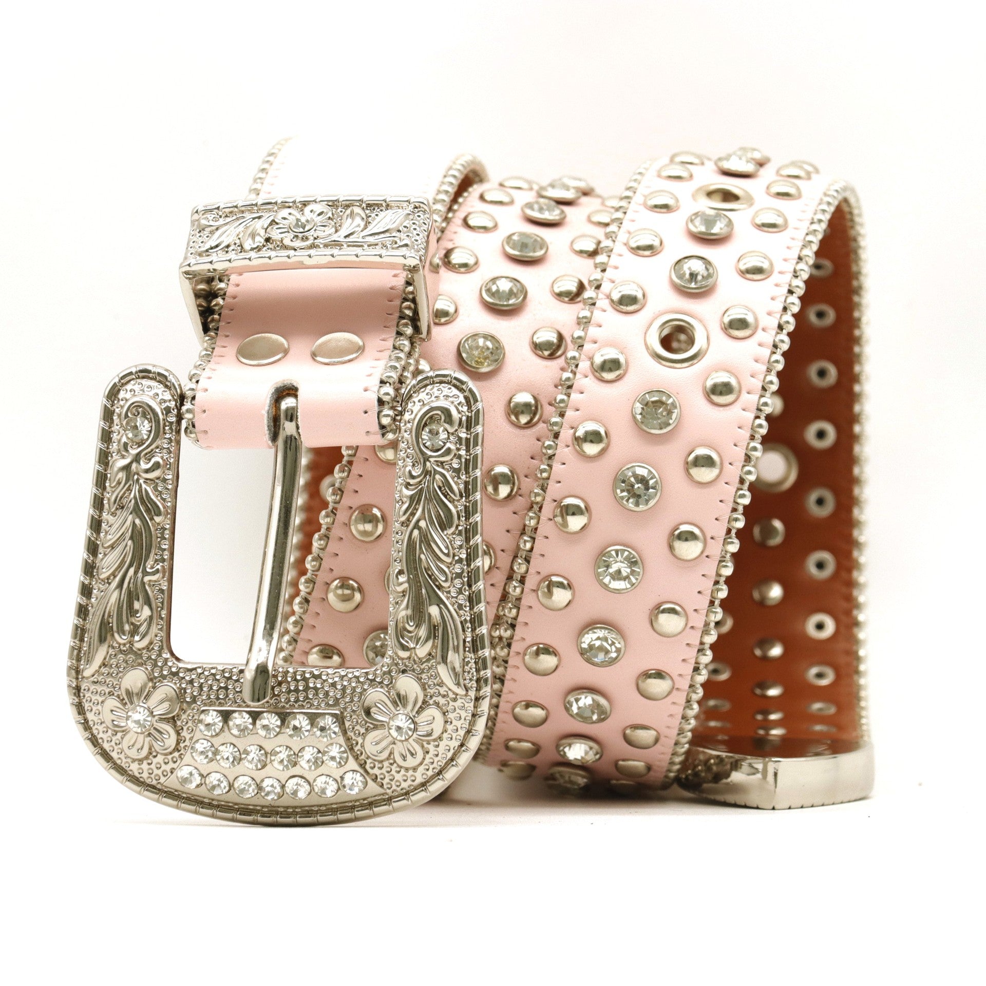 Pink Riveted Rhinestone Belt B4025-DOOHOOB
