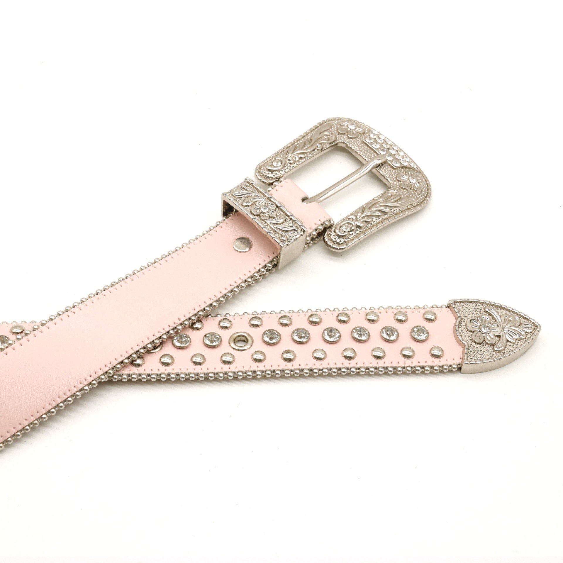 Pink Riveted Rhinestone Belt B4025-DOOHOOB