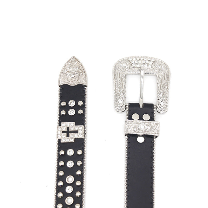 Punk Riveted Rhinestone Belt B4040-DOOHOOB
