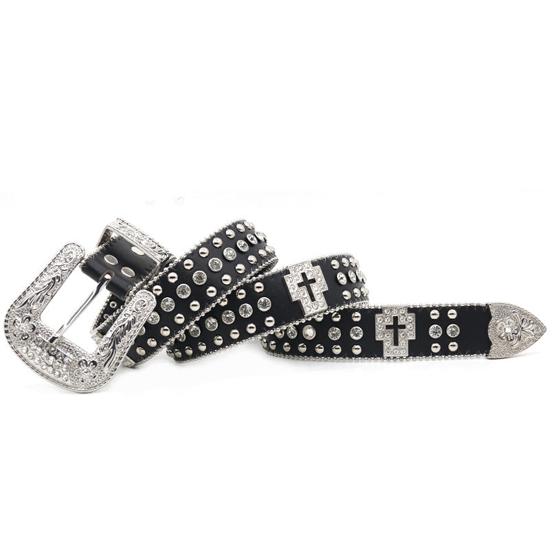 Punk Riveted Rhinestone Belt B4040-DOOHOOB