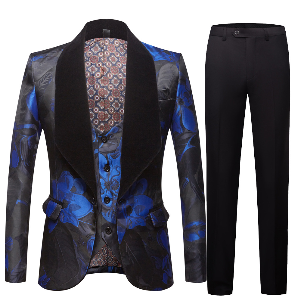 Painted Jacquard 3-Piece Suit S8502