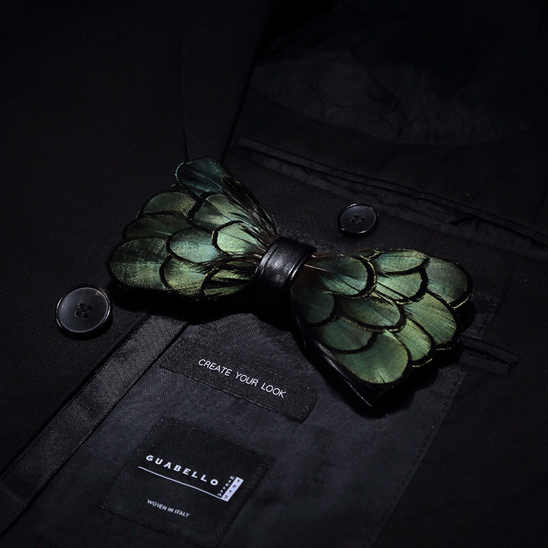 Doohoob Natural Feather Bow Tie T1024-DOOHOOB