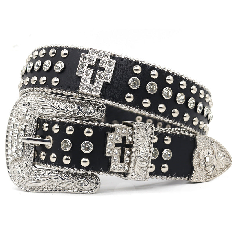 Punk Riveted Rhinestone Belt B4040-DOOHOOB