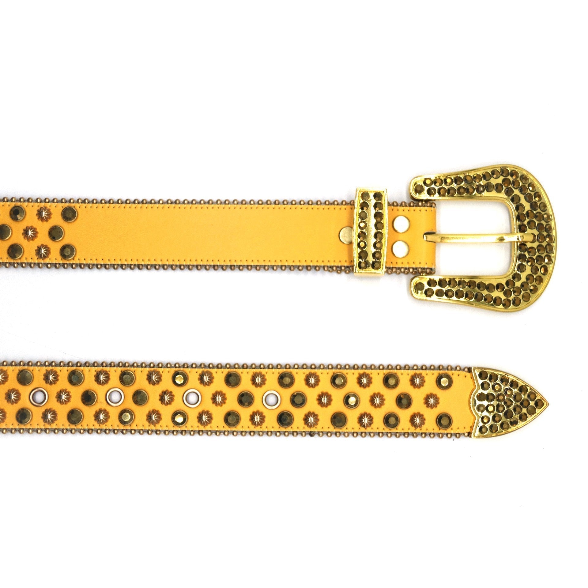 Golden Riveted Rhinestone Belt B4020-DOOHOOB