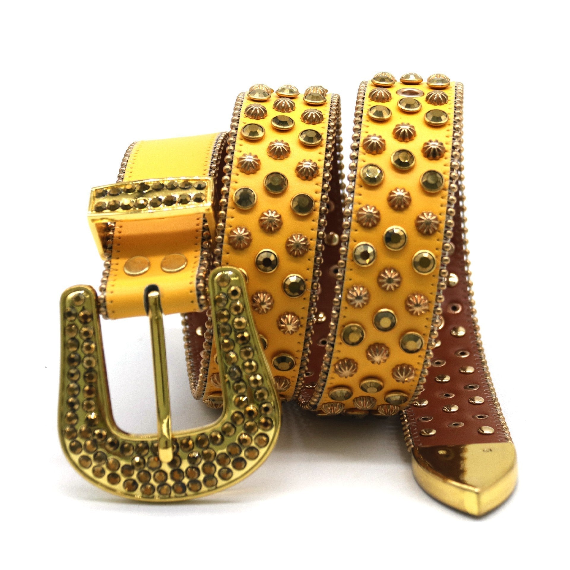Golden Riveted Rhinestone Belt B4020-DOOHOOB