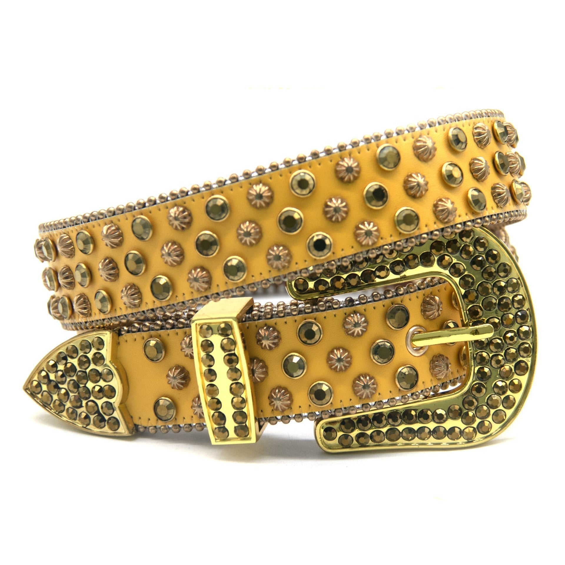 Golden Riveted Rhinestone Belt B4020-DOOHOOB