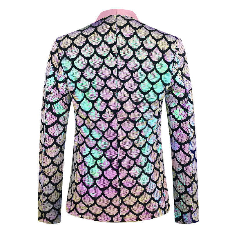 Sequin Gala Velvet Mermaid Scale Tuxedo S8401-2-DOOHOOB