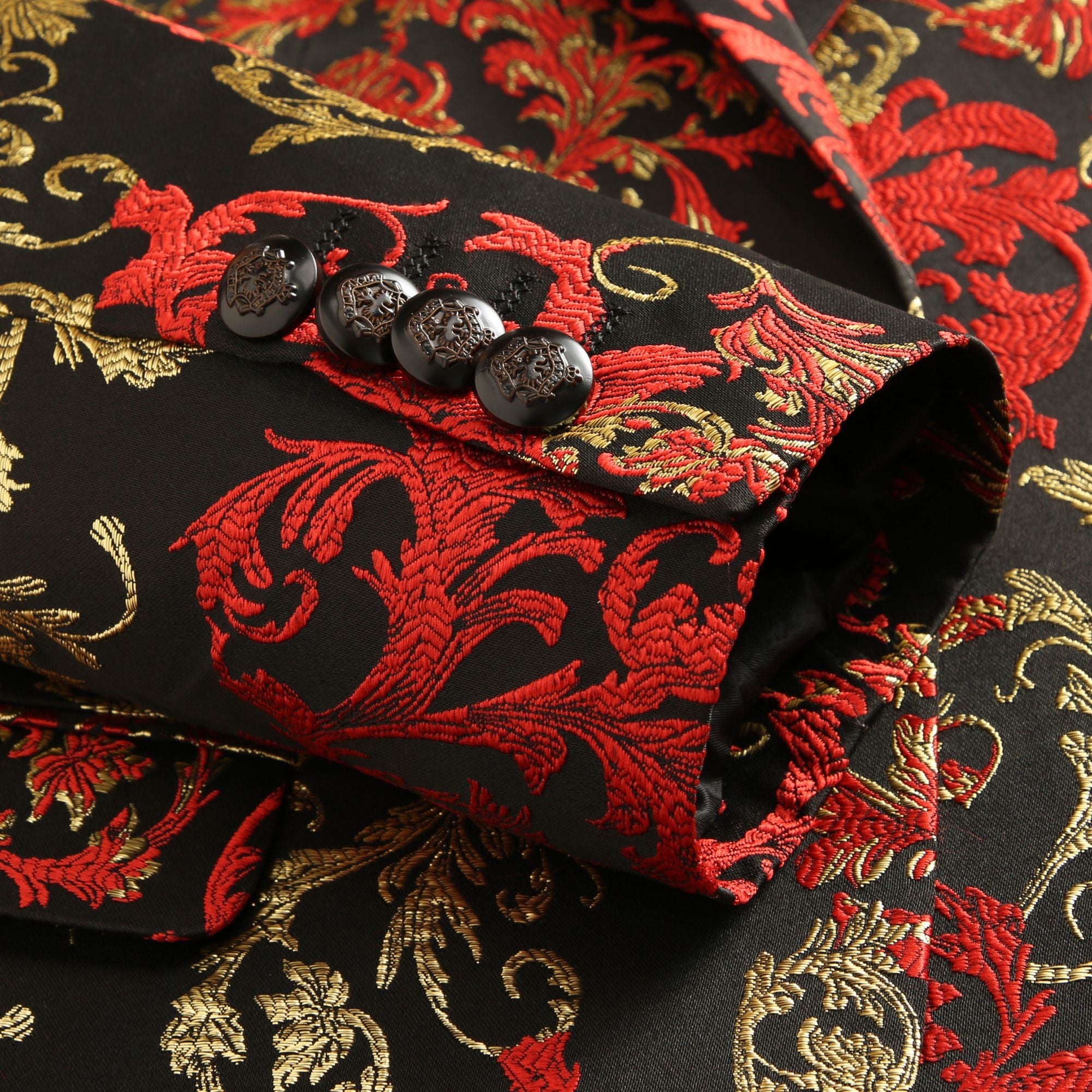 Elegant Gold Floral Dinner Jacket S8695