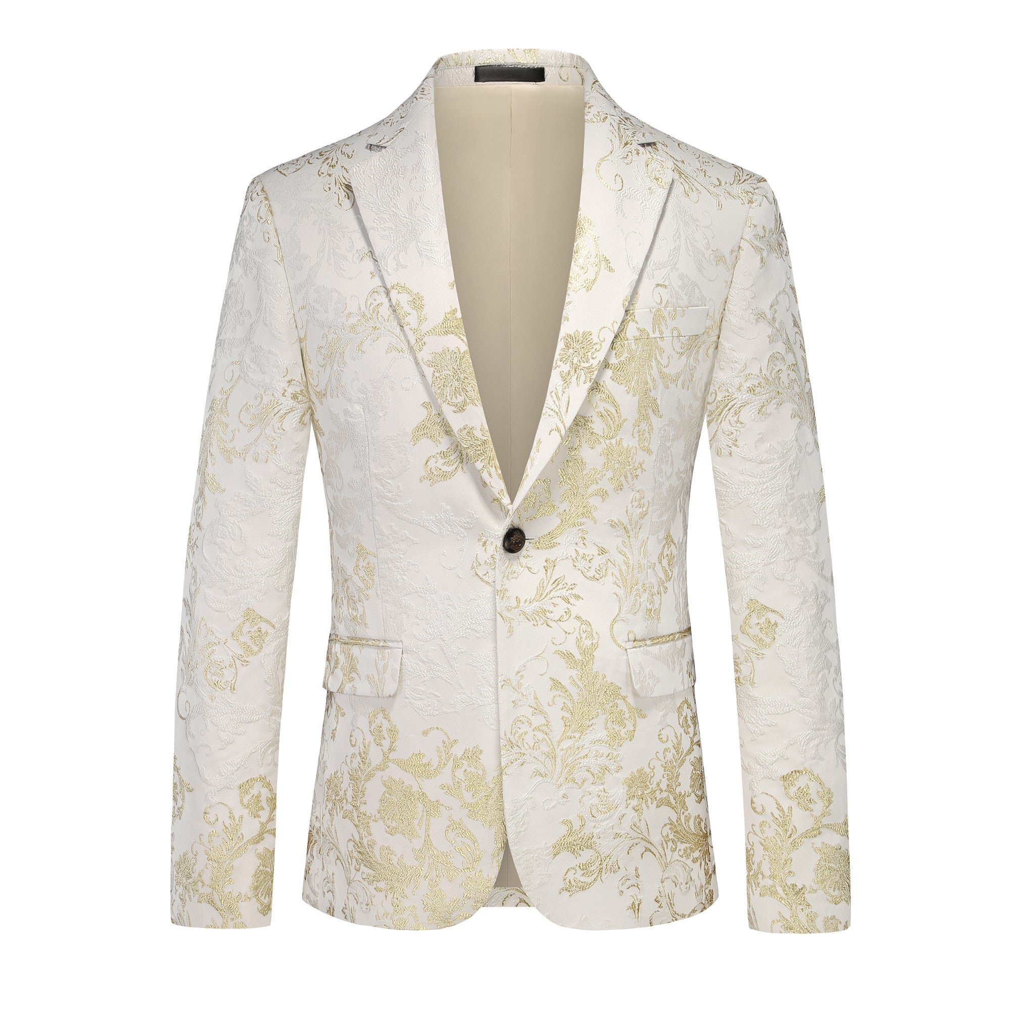 Elegant Gold Floral Dinner Jacket S8695