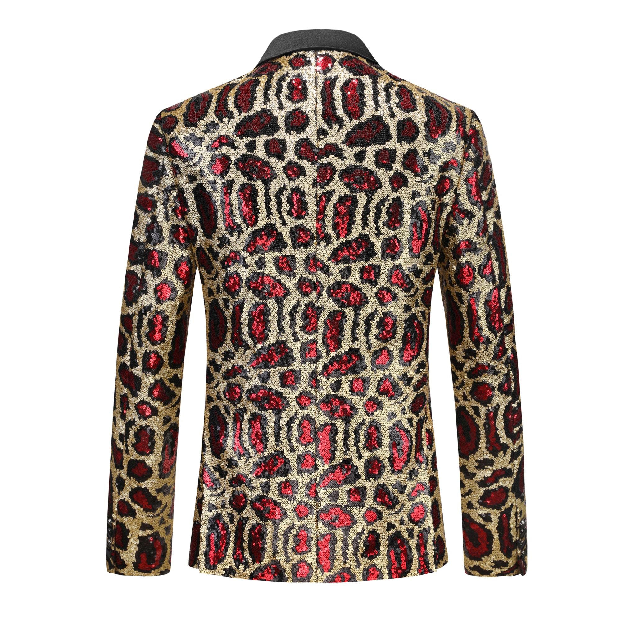 Dazzling Sequined Animal Print Jacket S8697