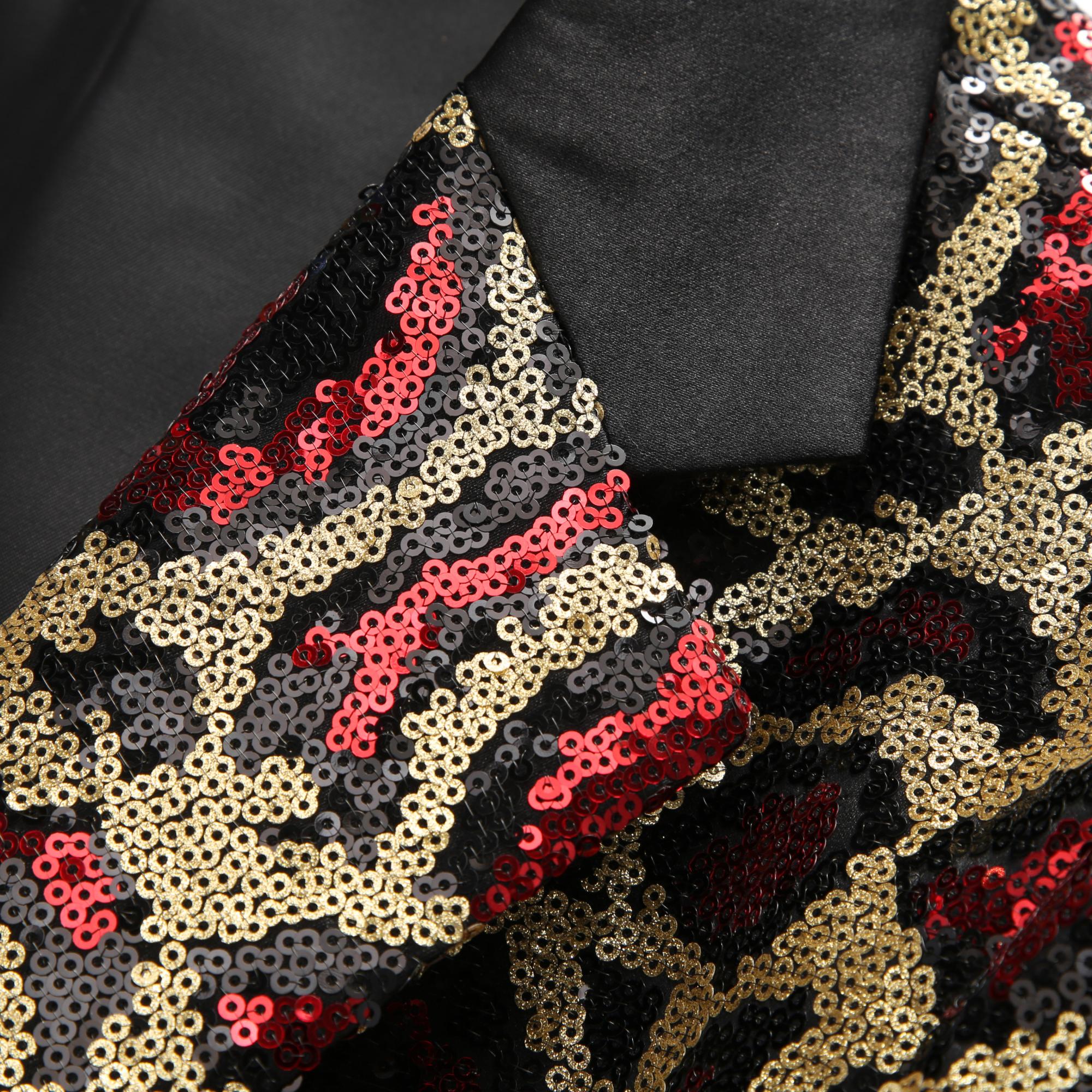 Dazzling Sequined Animal Print Jacket S8697