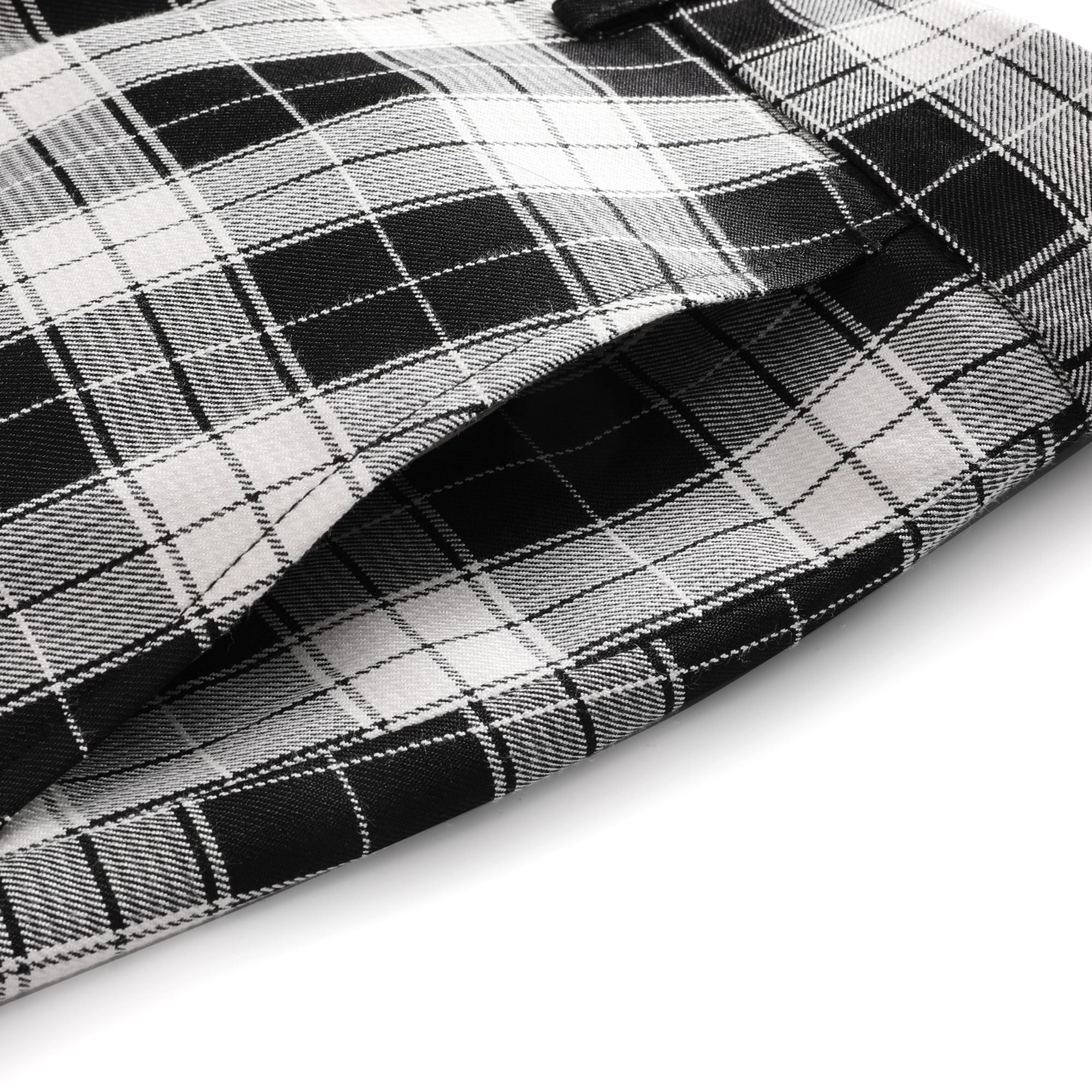 Classic Black White Plaid Suit Trousers S8698