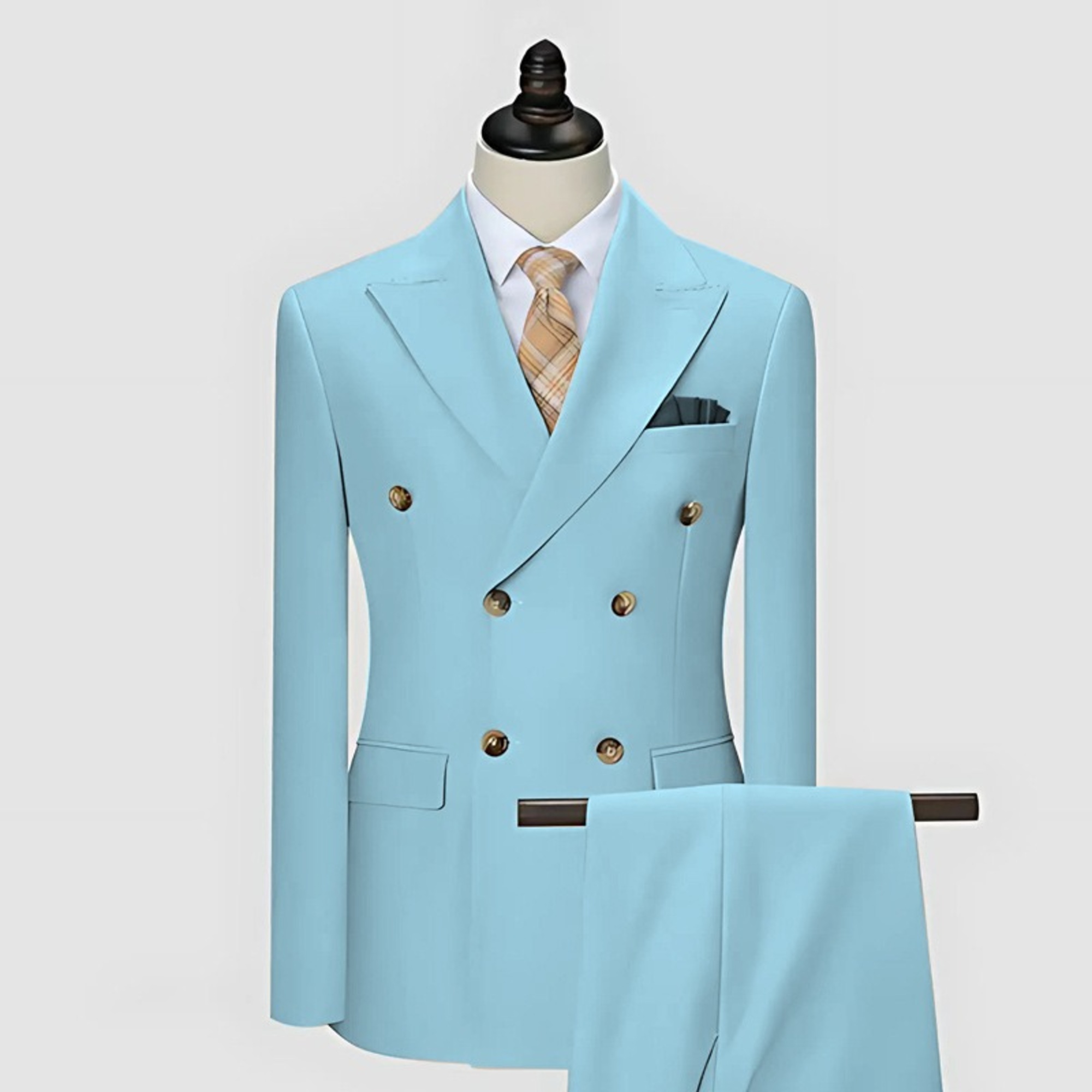 Dapper Double-breasted Suit S8700