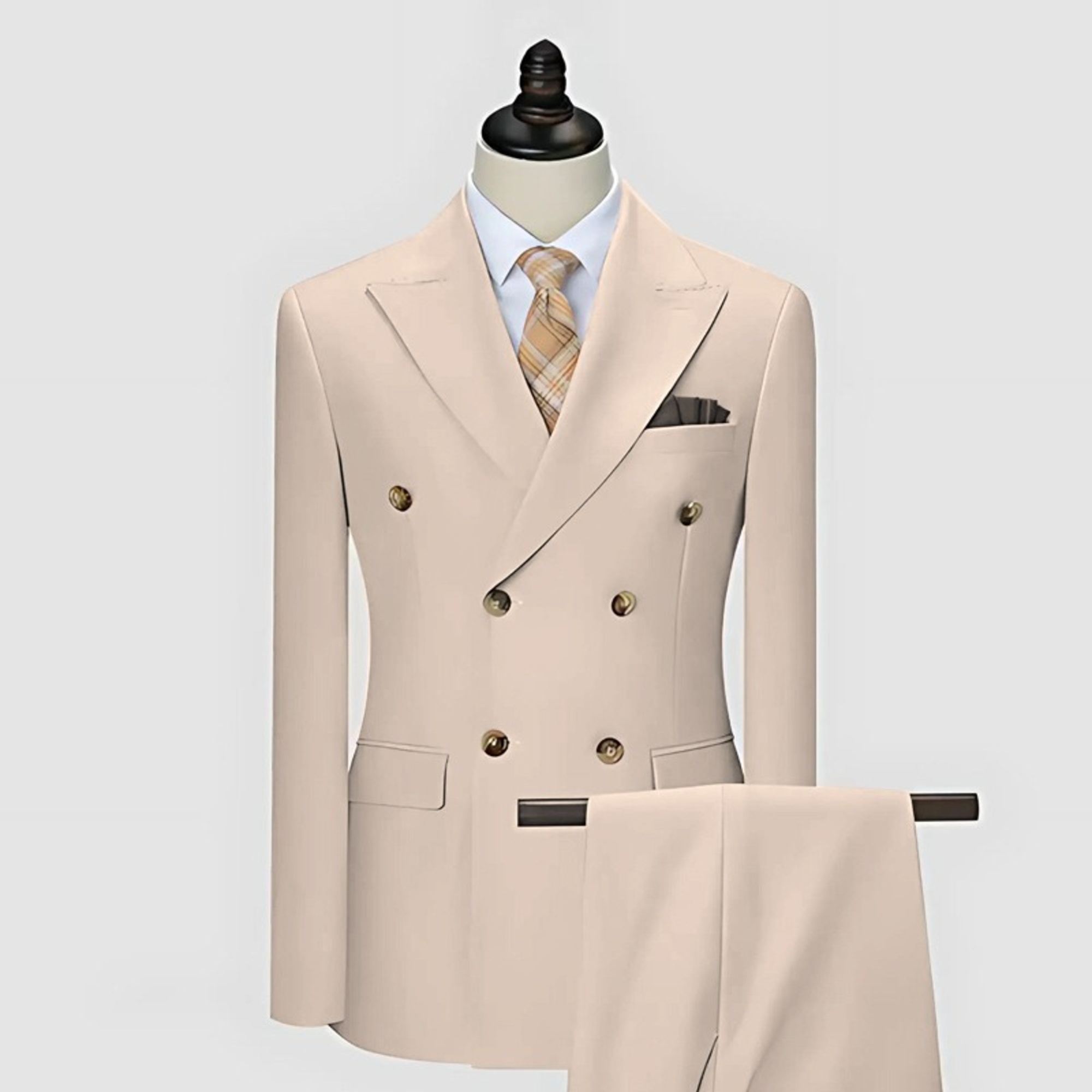 Dapper Double-breasted Suit S8700