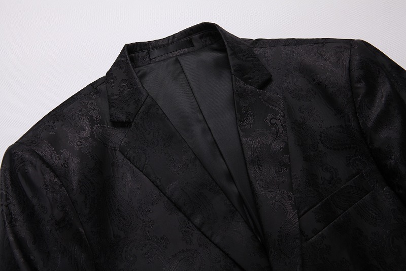 Doohoob Black Patterned Suit S8629