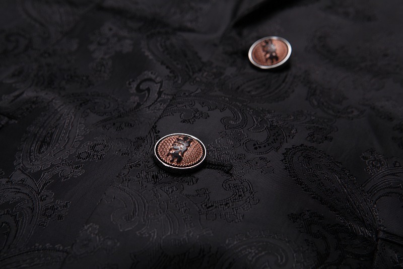 Doohoob Black Patterned Suit S8629