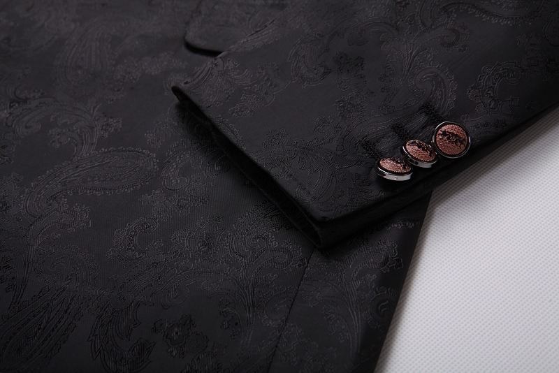 Doohoob Black Patterned Suit S8629