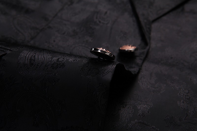 Doohoob Black Patterned Suit S8629