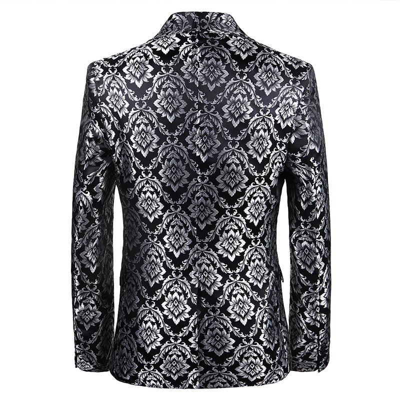 Doohoob Black-Silver Pattern Suit S8631