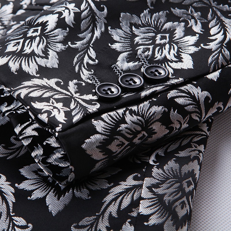 Doohoob Black-Silver Pattern Suit S8631