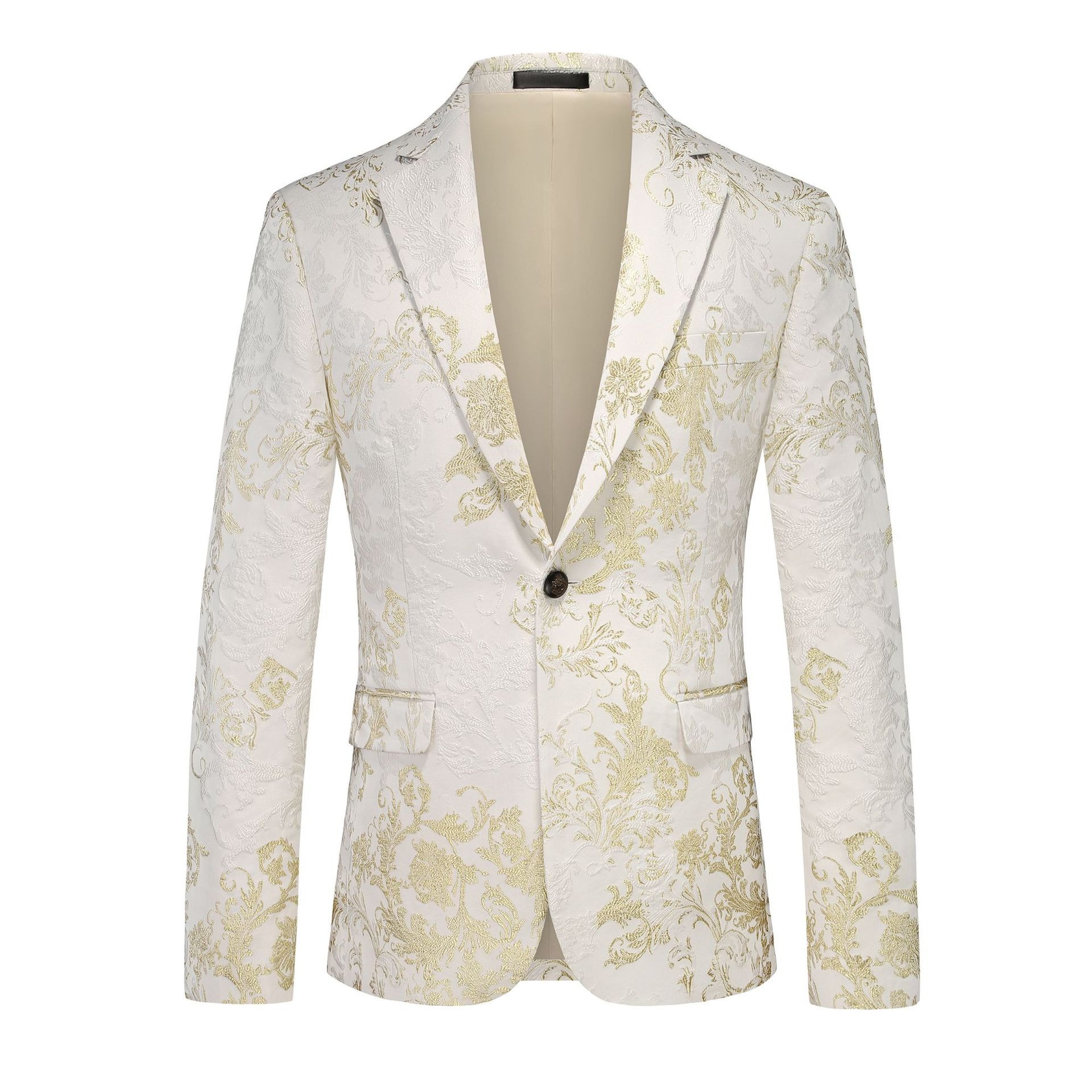 Doohoob Blue Gold Pattern Suit S8615