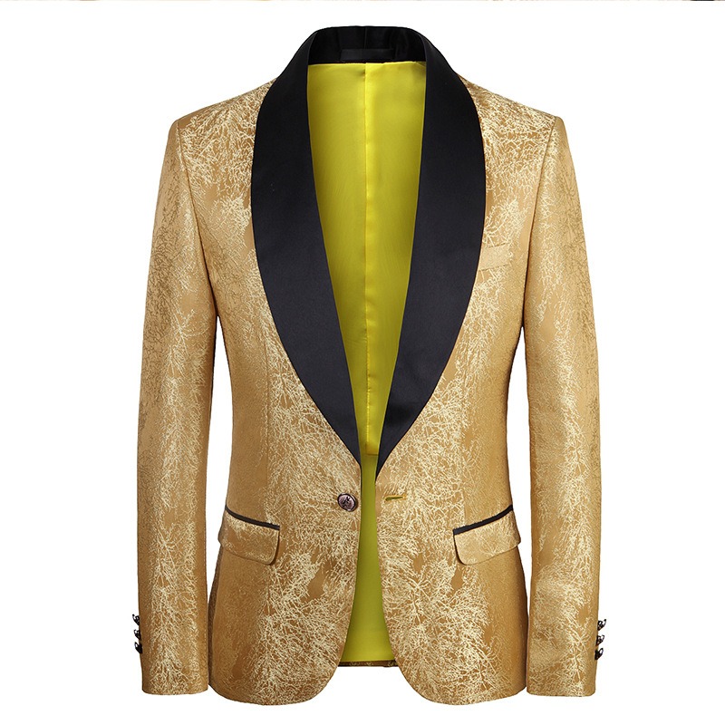 Doohoob Gold Jacquard Suit S8632