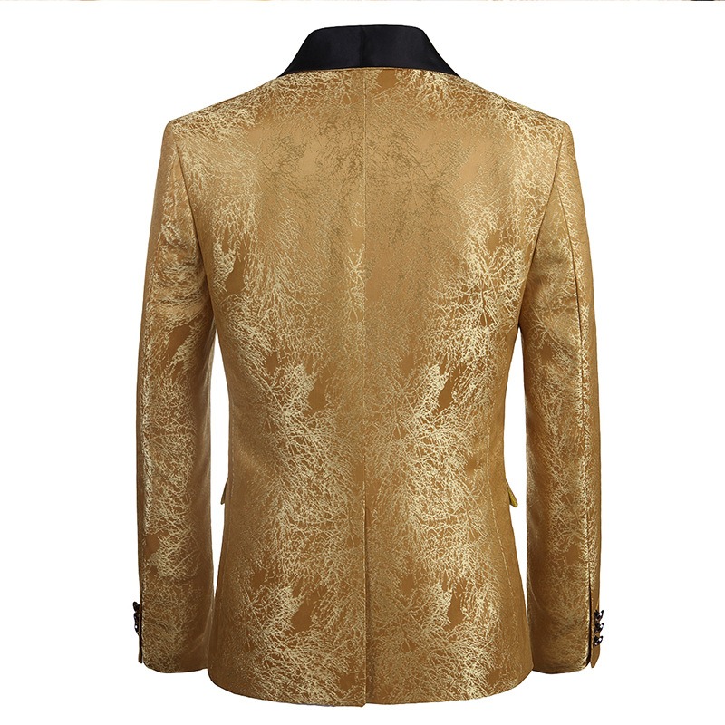 Doohoob Gold Jacquard Suit S8632