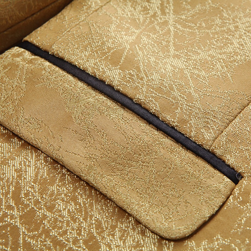 Doohoob Gold Jacquard Suit S8632