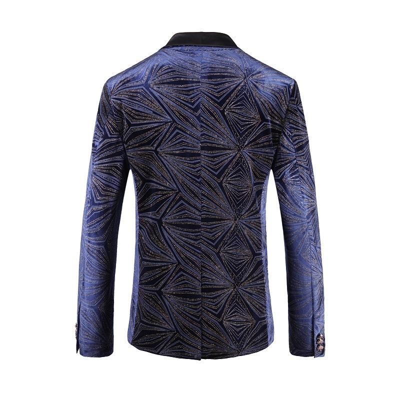 Doohoob Navy Geometric Blazer S8628