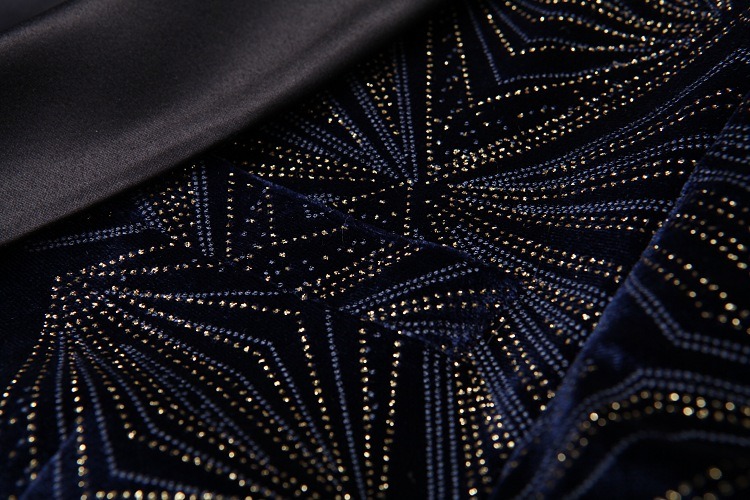 Doohoob Navy Geometric Blazer S8628