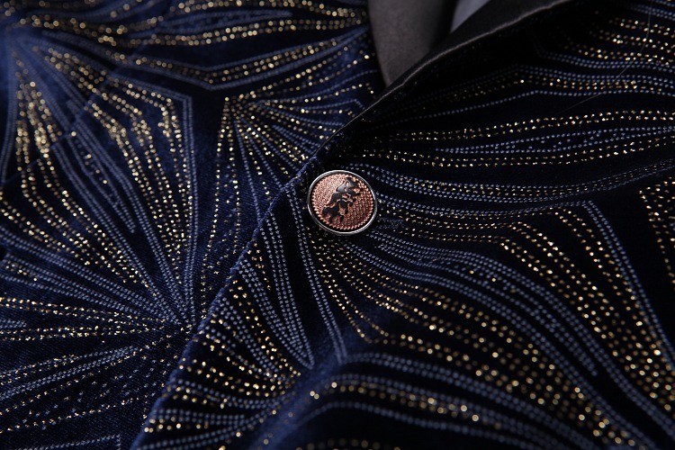 Doohoob Navy Geometric Blazer S8628