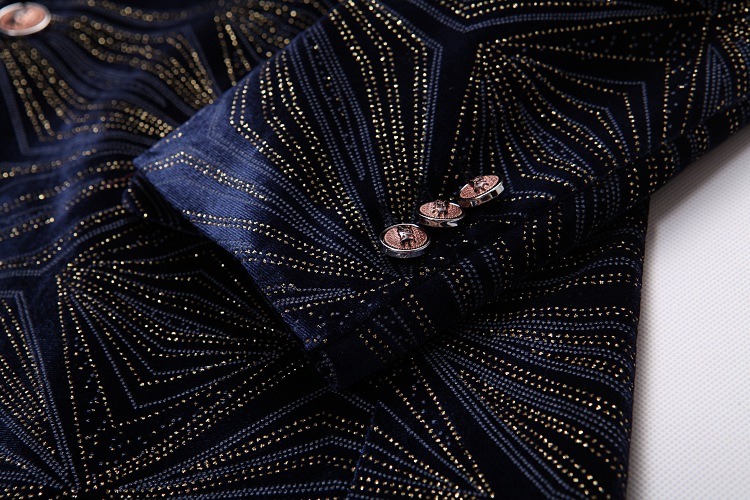 Doohoob Navy Geometric Blazer S8628