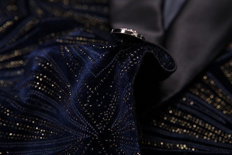 Doohoob Navy Geometric Blazer S8628