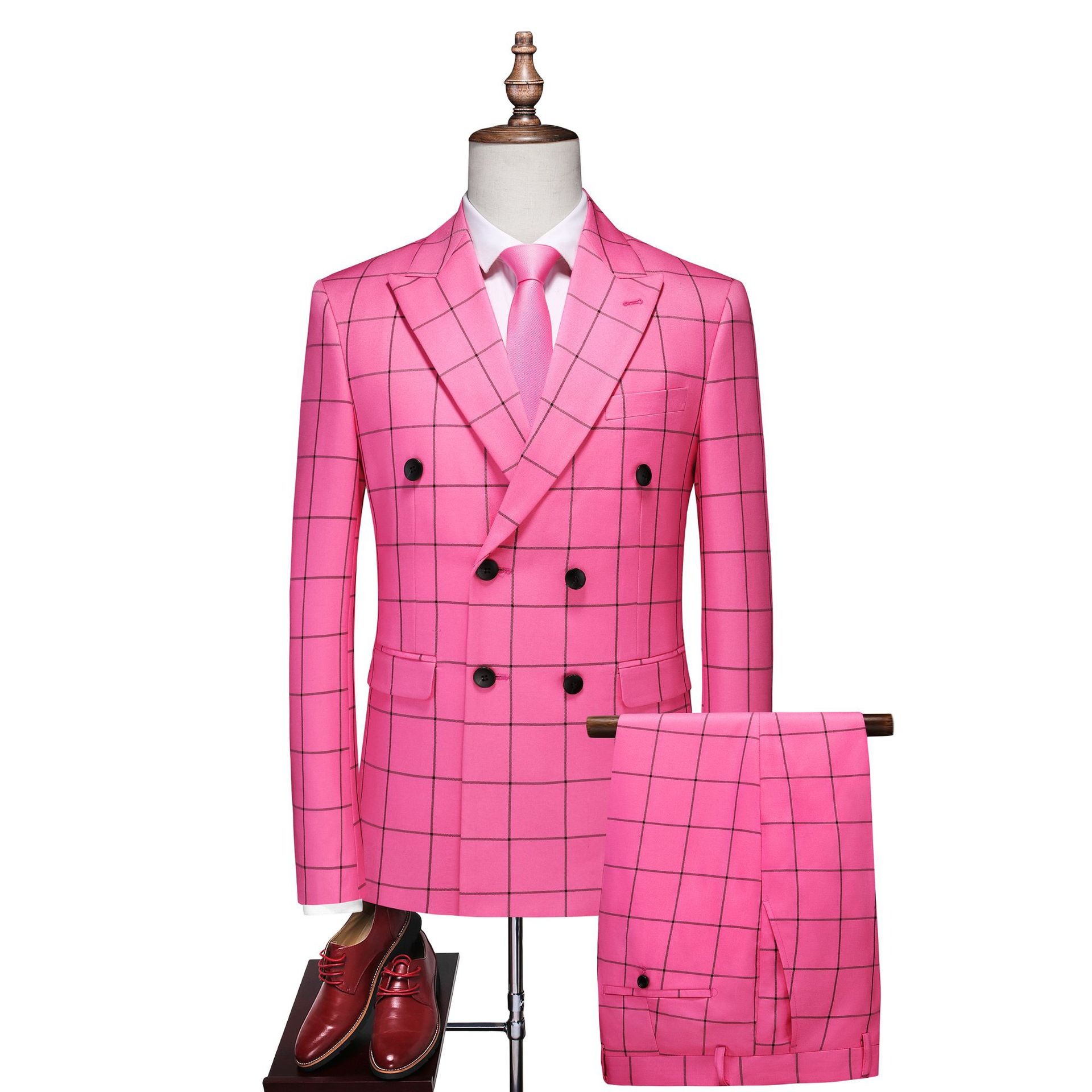 Doohoob Pink Checked Suit S8620