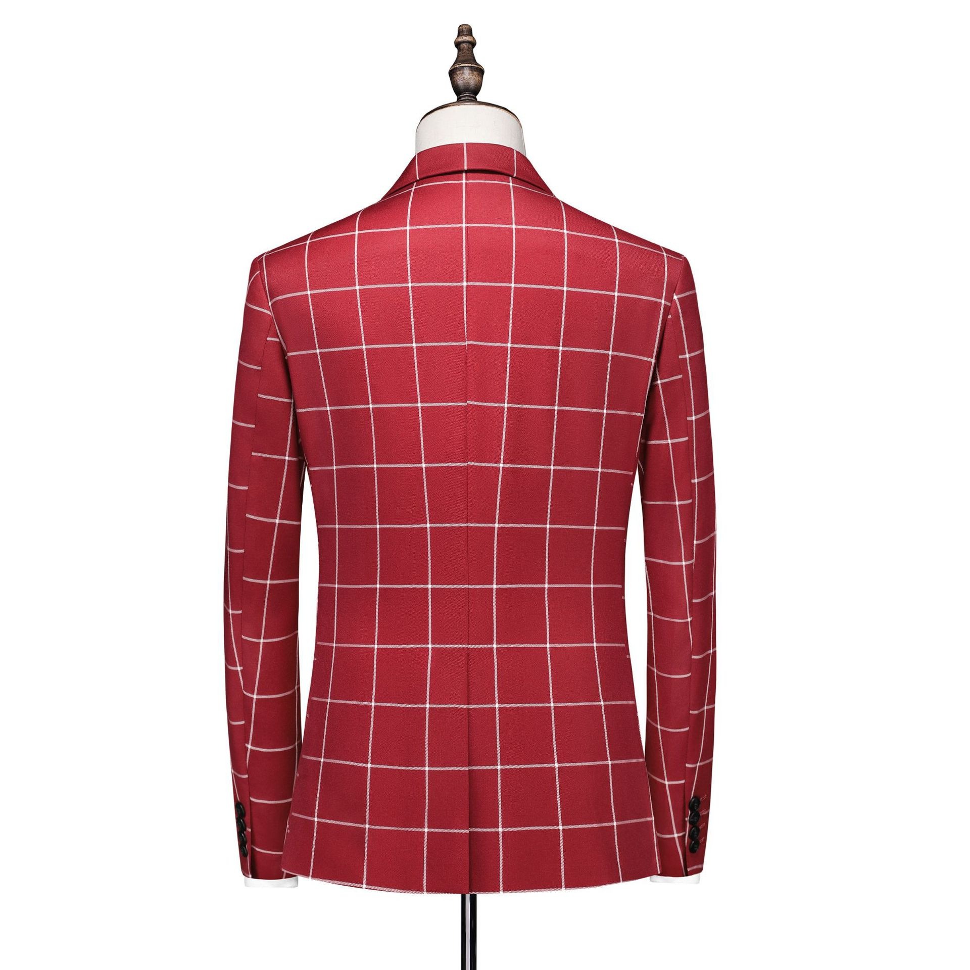 Doohoob Red Checked Suit S8617