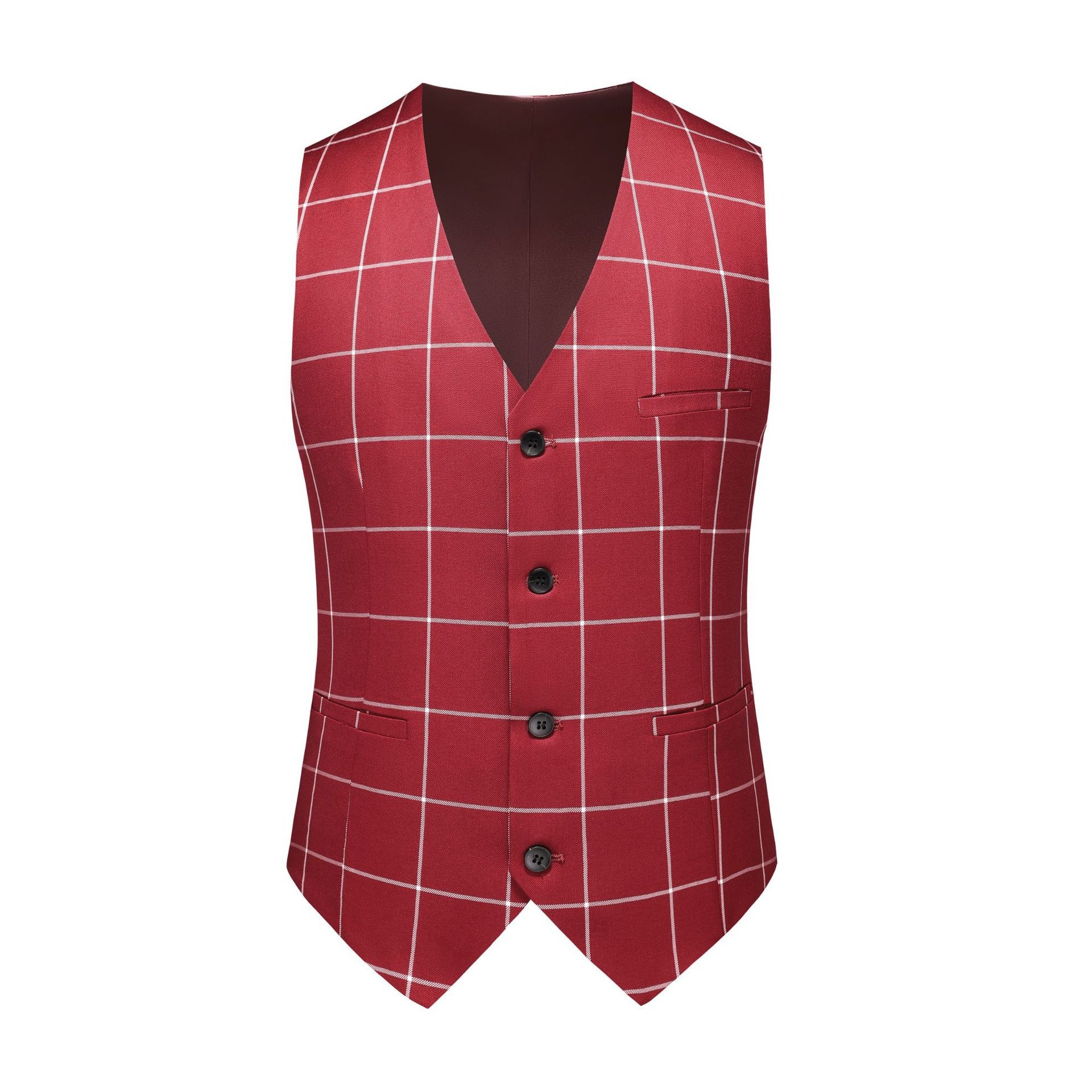 Doohoob Red Checked Suit S8617