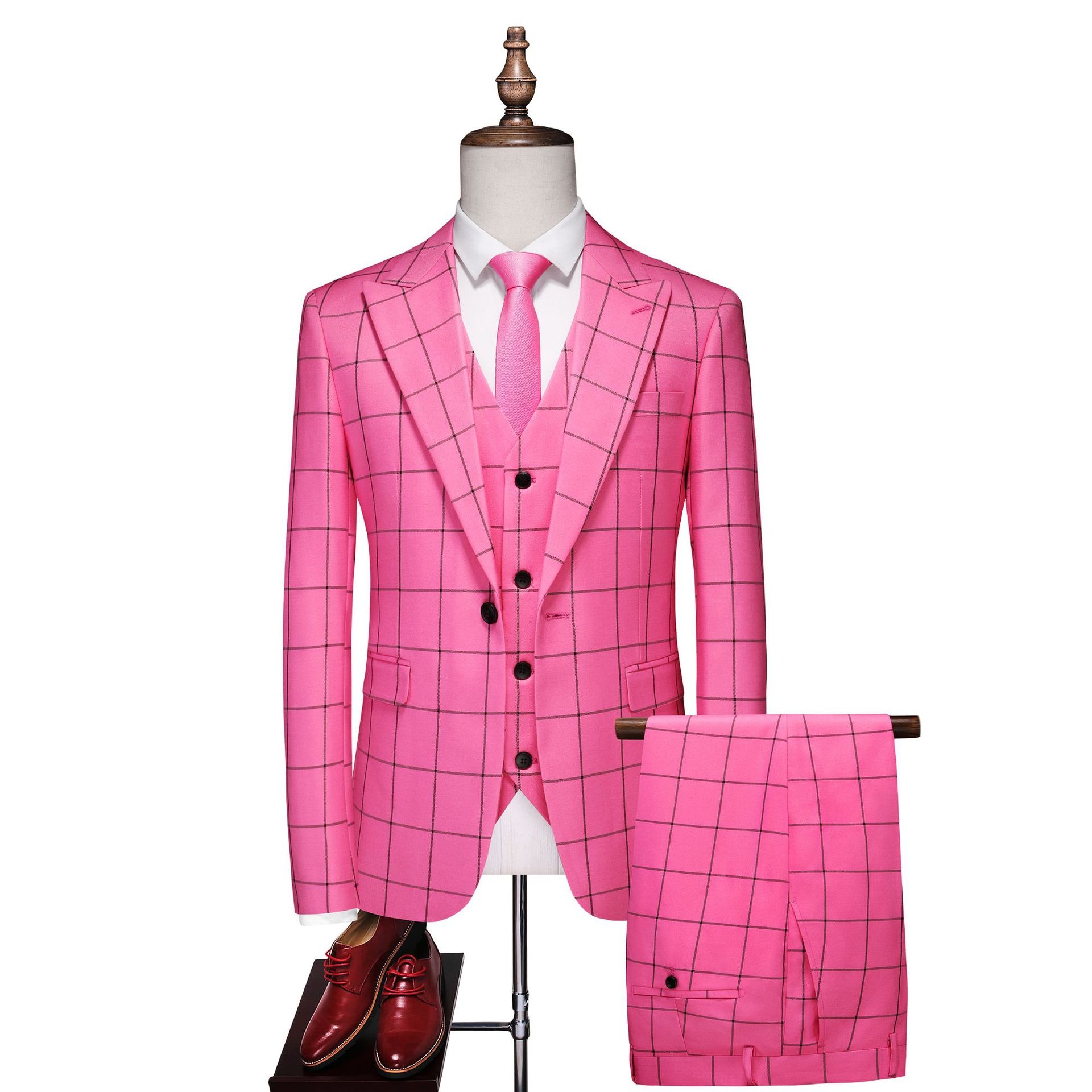 Doohoob Red Checked Suit S8617