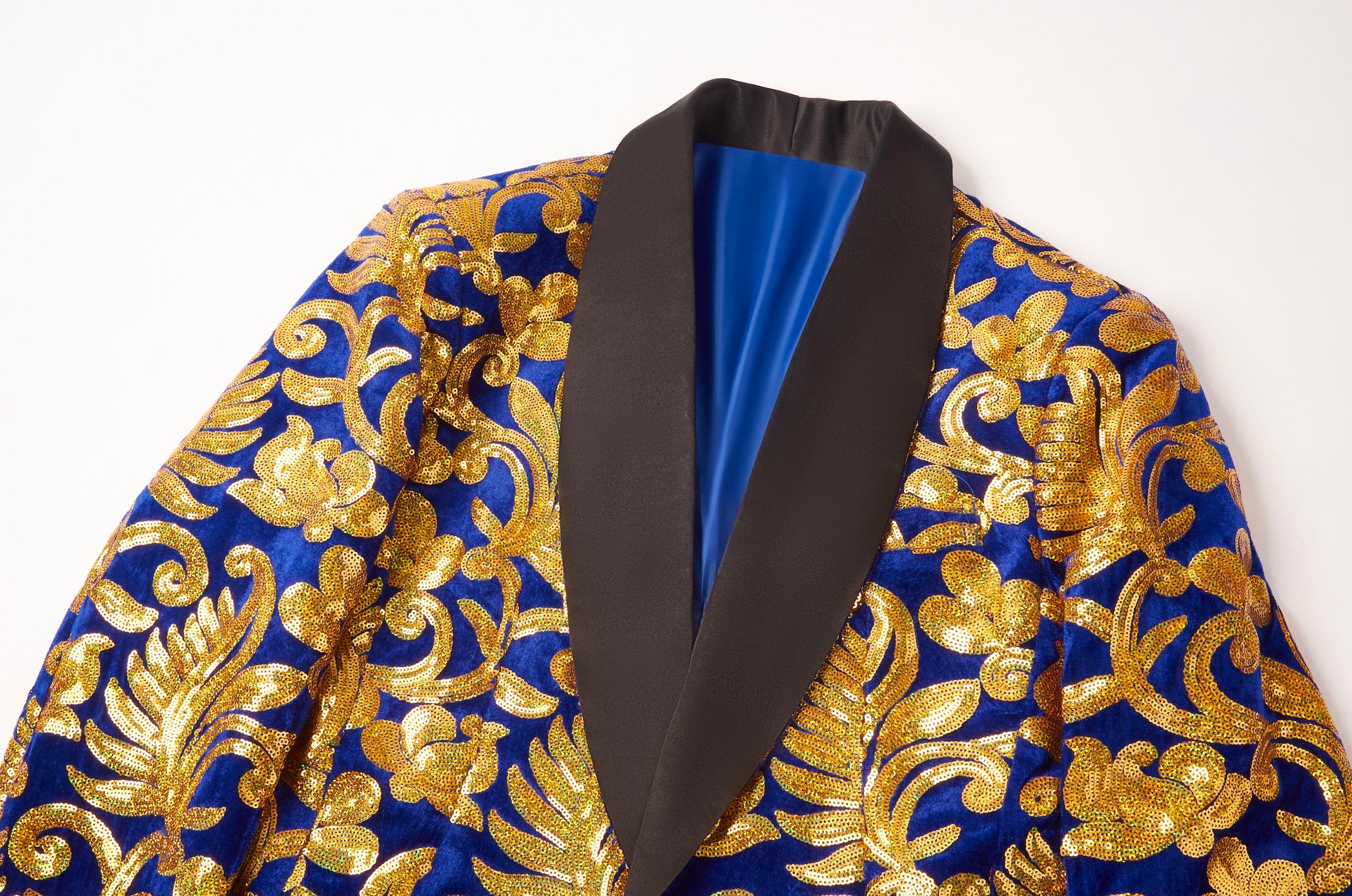 Floral Royal Blue & Gold Sequin Tuxedo M8054-DOOHOOB