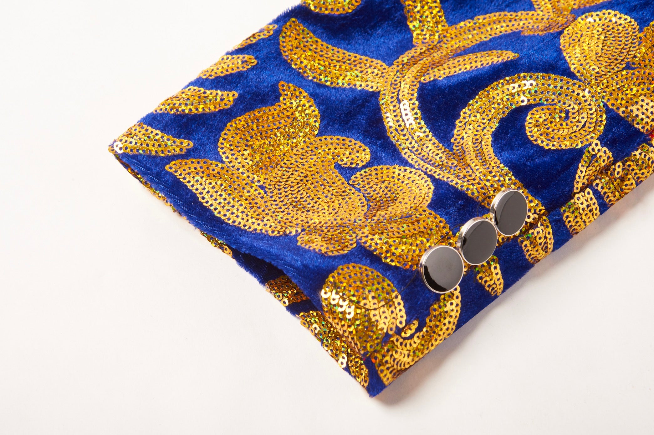 Floral Royal Blue & Gold Sequin Tuxedo M8054-DOOHOOB