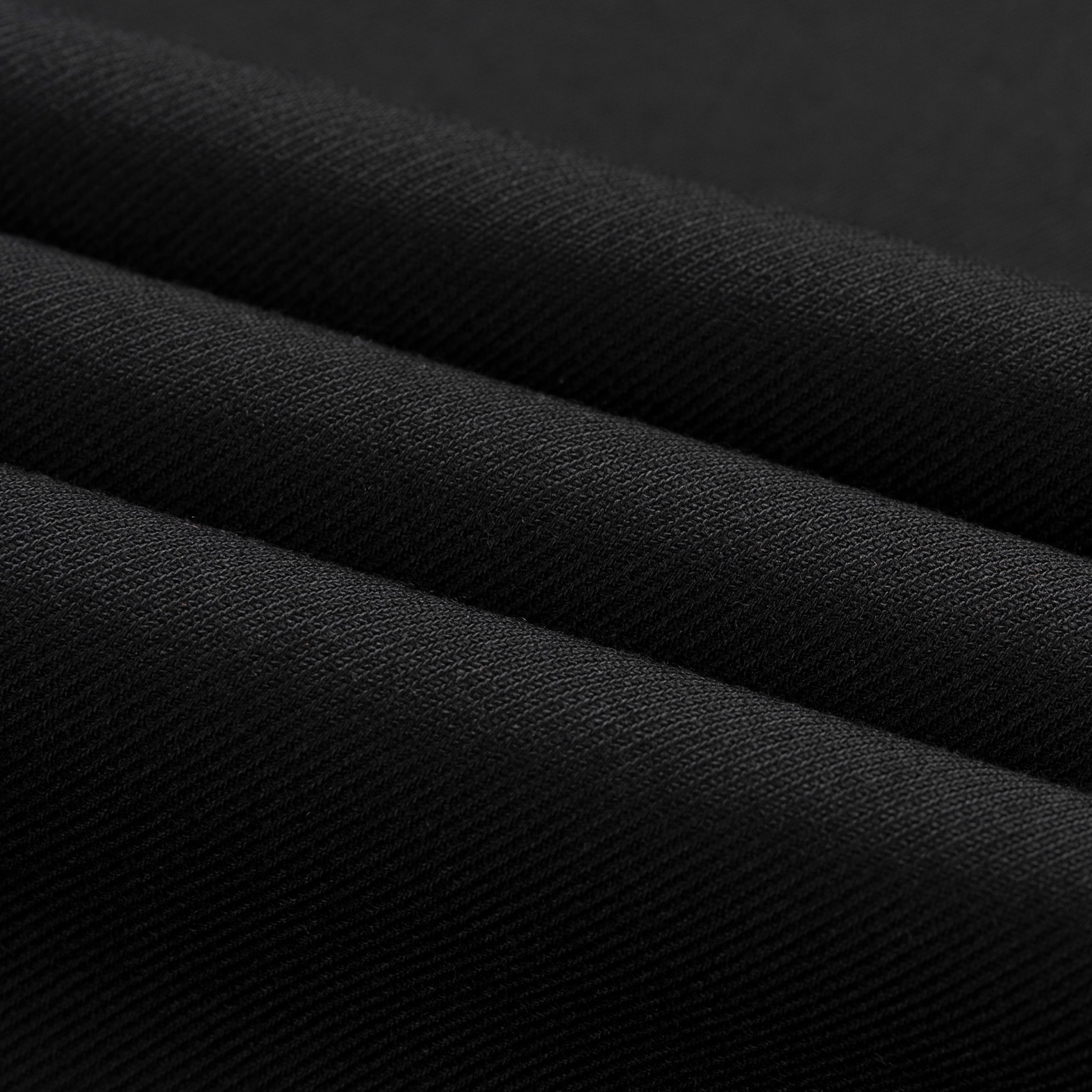 Front view of a men's black slim fit 3-piece suit with gold sequin lapels and pocket trim, including blazer, vest, and