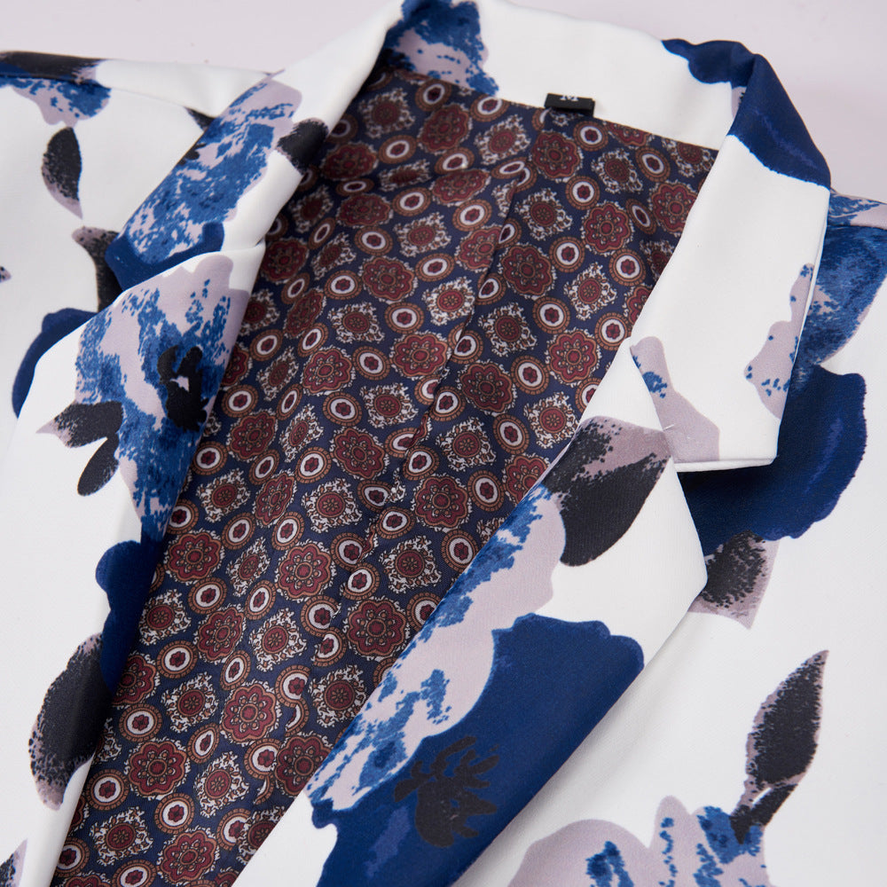 Blue Floral Artistic Style Blazer S8344-DOOHOOB