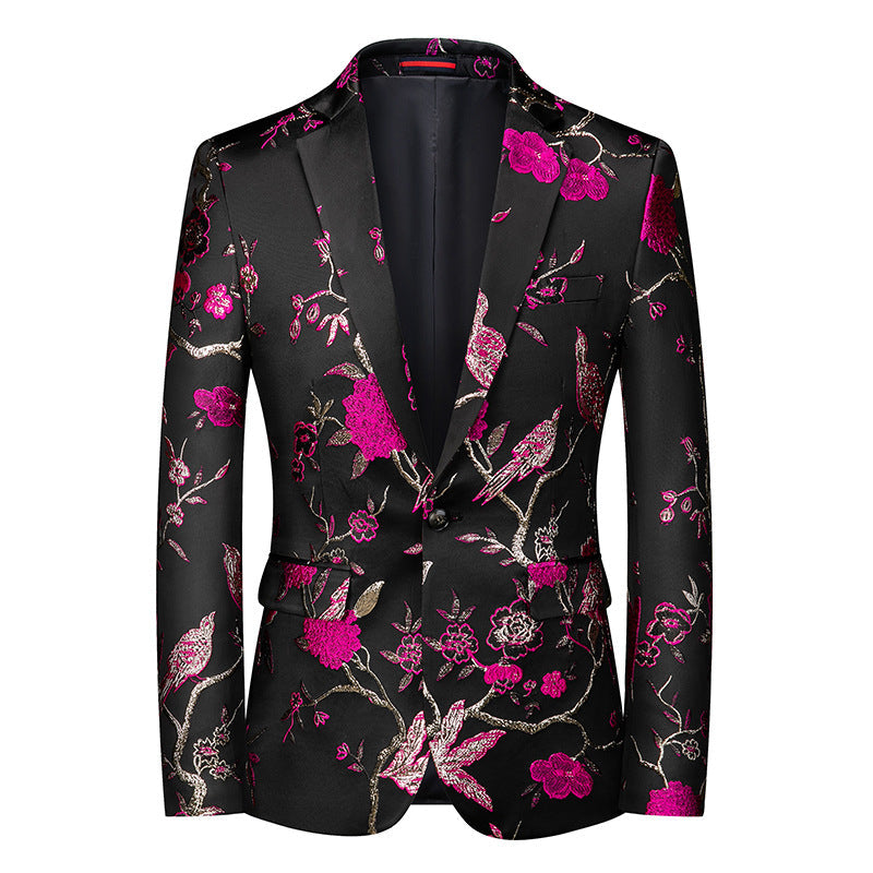 Embroidery Black Blazer S8327-White-DOOHOOB
