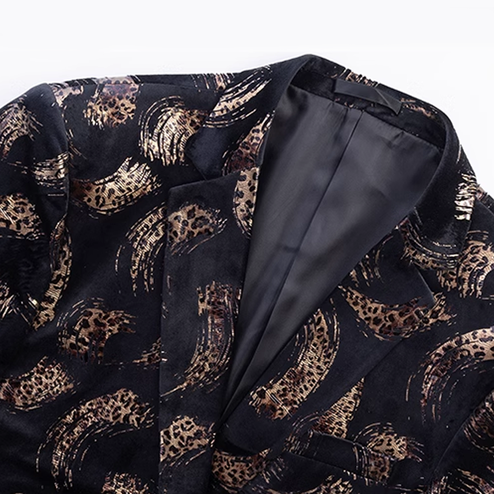 Artistic Leopard Print Velvet Blazer S8320-DOOHOOB