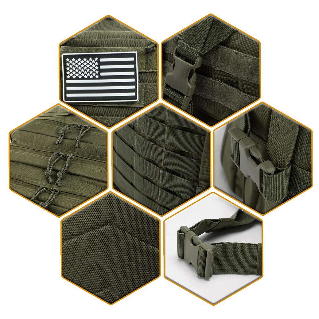 QT&QY 45L Military Tactical Backpacks For Men Camping Hiking Trekking Daypack Bug Out Bag Lage MOLLE 3 Day Assault Pack