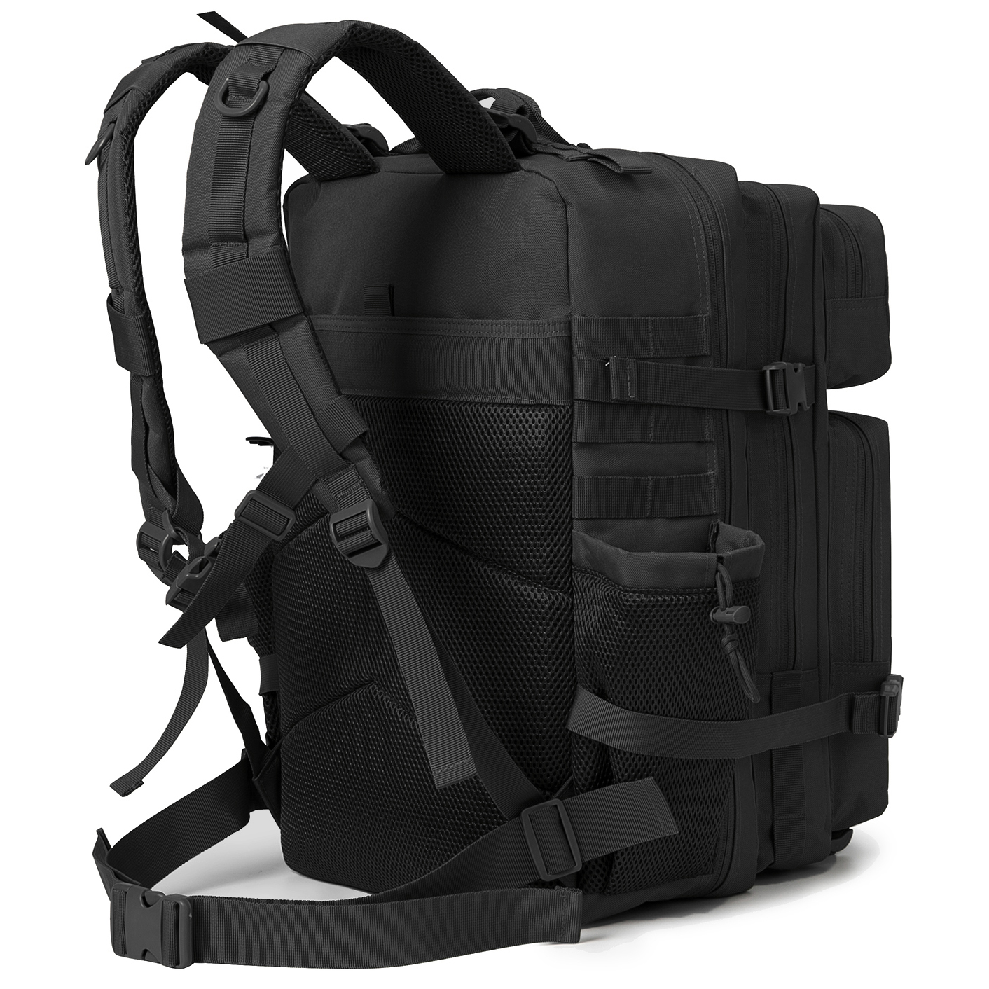 QT&QY Military Tactical Backpacks For Men Molle Daypack 45L Large 3 Day Bug Out Bag Hiking Rucksack With Bottle Holder