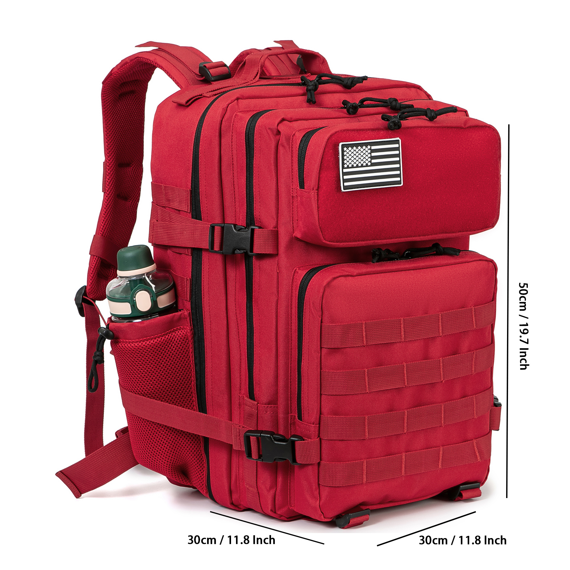 QT&QY Military Tactical Backpacks For Men Molle Daypack 45L Large 3 Day Bug Out Bag Hiking Rucksack With Bottle Holder