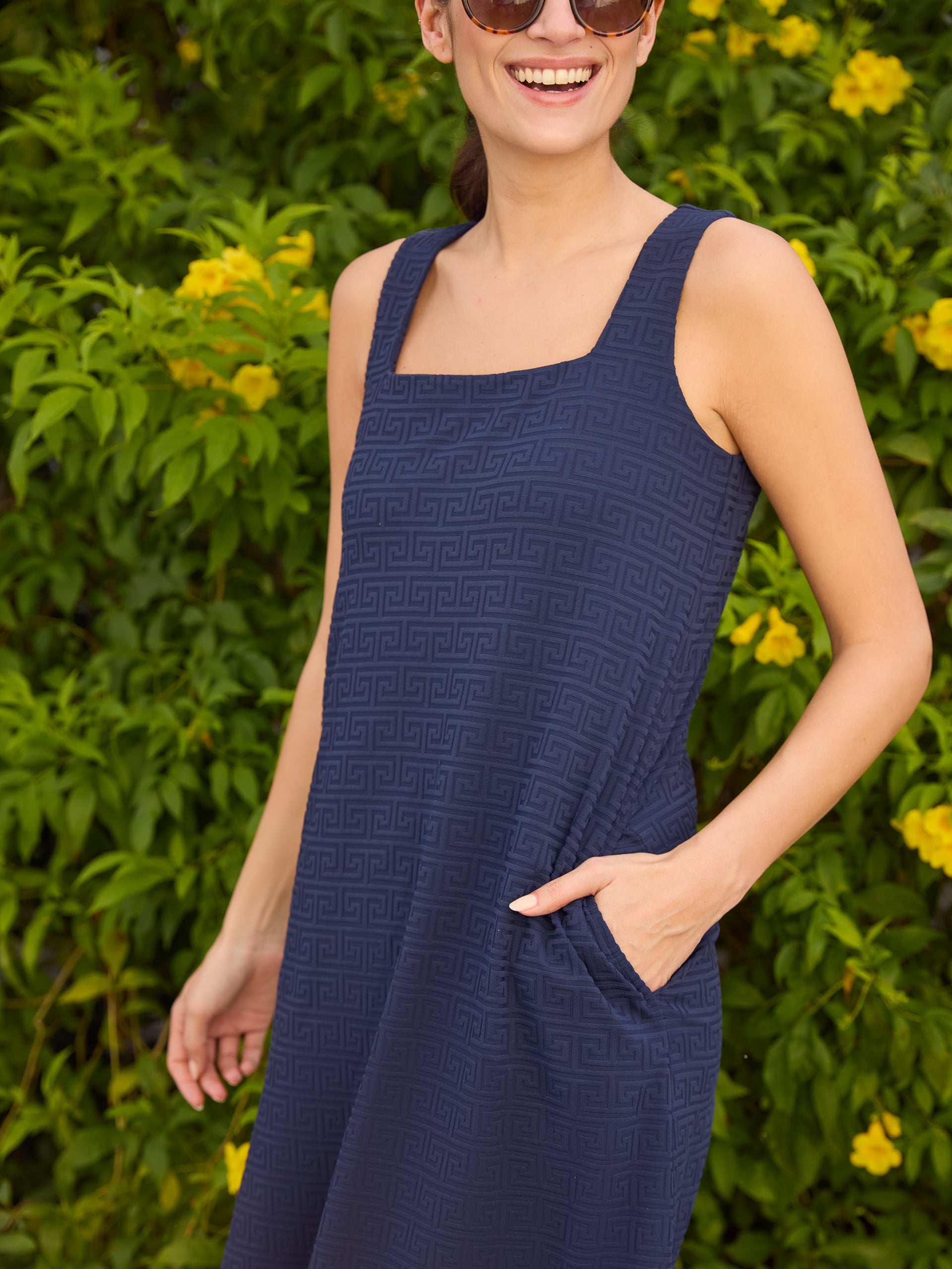 Lindley Dress in Greek Key Jacquard-New Feature DemoNew Feature Demo