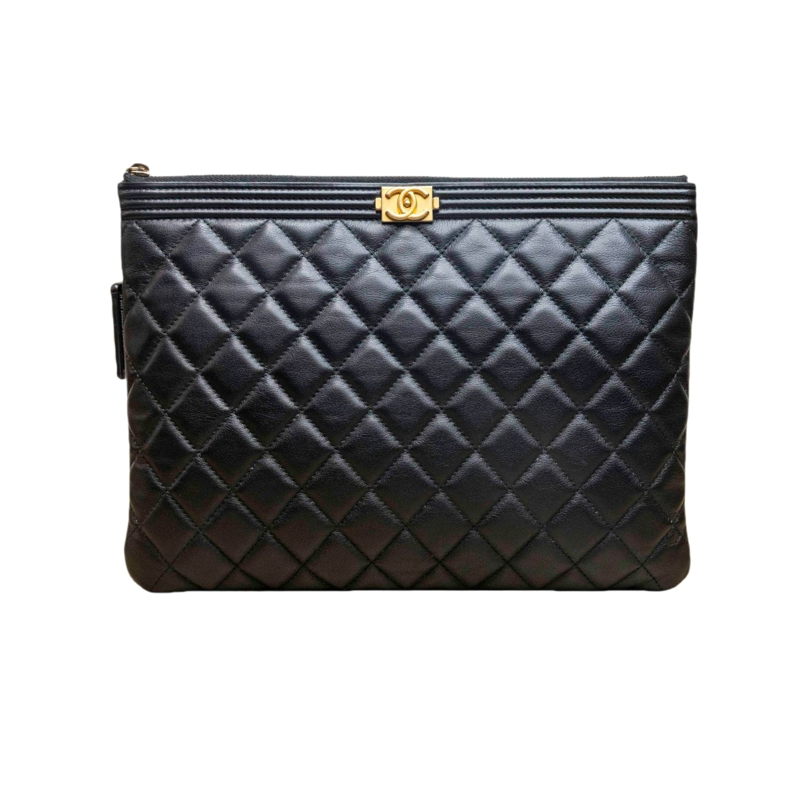 CHANEL Le Boy Clutch 27cm Noir-New Feature Demo