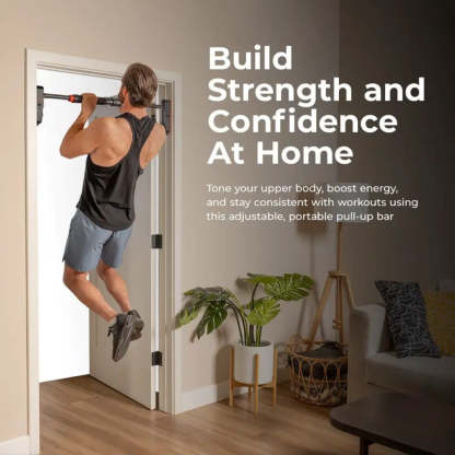 Adjustable Doorway Pull-Up Bar – No-Drill Installation Home Gym Strength Trainer