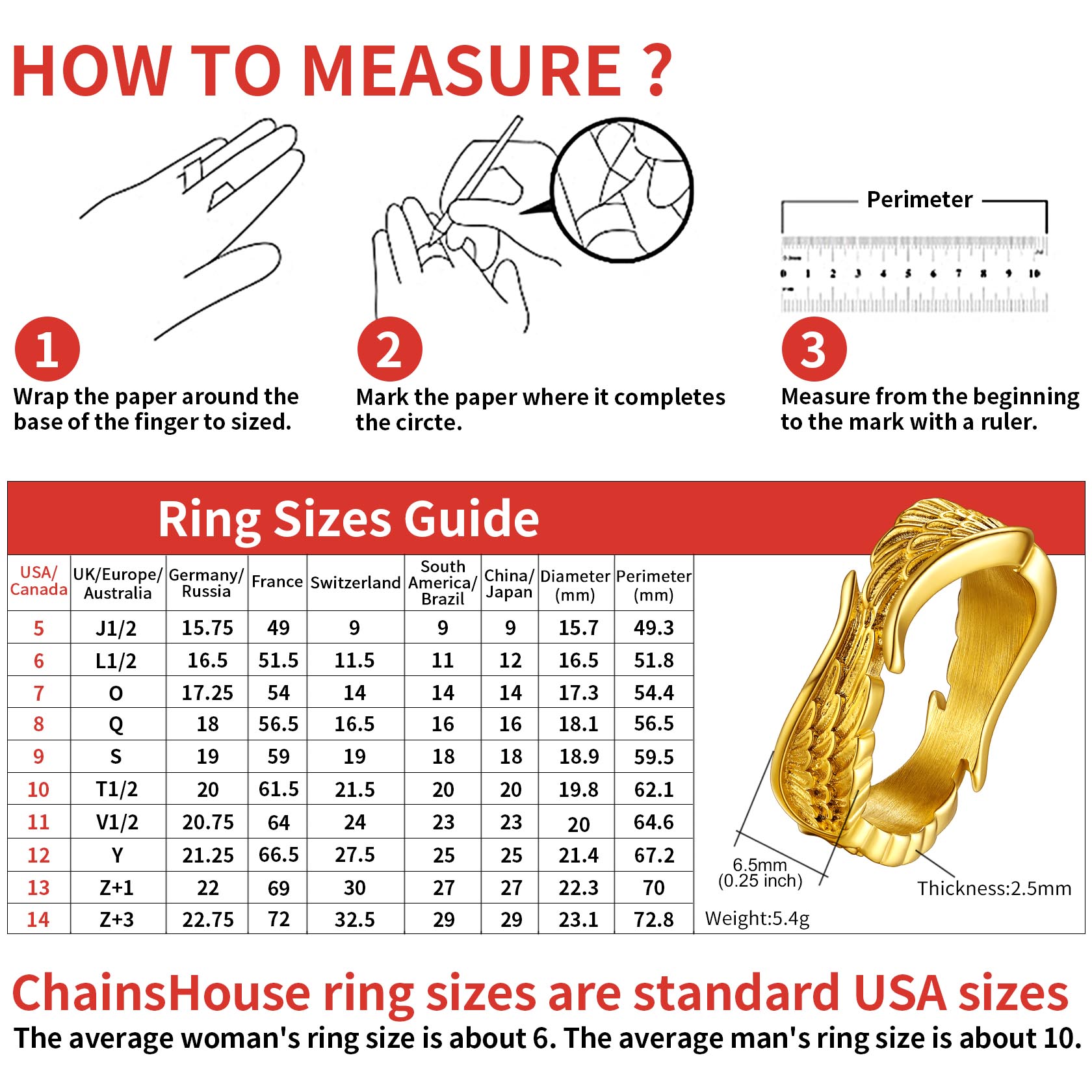 Antique Ring Feather Angel Wing for Men Women